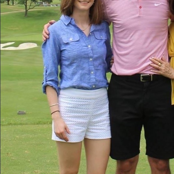 J crew white textured shorts - Picture 3 of 4